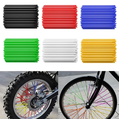 $7.99 • Buy 72pcs Spoke Skins Covers Wraps Wheel Rim Guard Protector Motorcycle Dirt Bike
