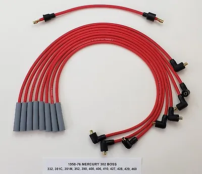 MERCURY 1958-76 332 351C 352 390 400 427 428 429 460 RED Spark Plug Wires-points • $57.96