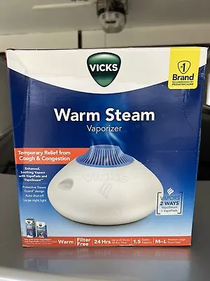 Vicks Warm Steam Vaporizer Humidifier 600 Sq Ft White V150RYUPC • $19.99