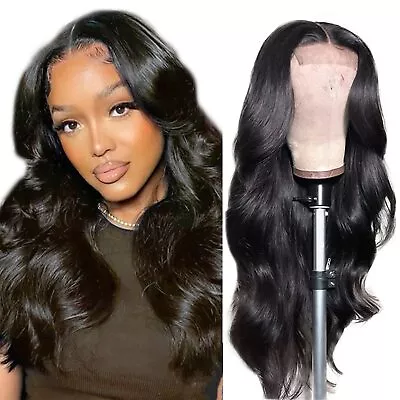 USA  Long Black Body Wave Wig Natural Middle Long Wavy Curly Women Causal Party • $13.85