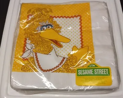 Sesame Street Birthday Party Big Bird Napkins(16ct) 1977 Muppets Inc Sealed • $19.99