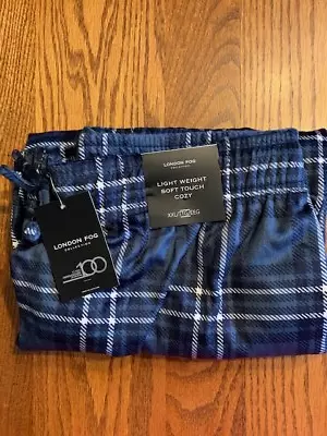 LONDON FOG Mens Minky Fleece Plaid Lounge PANTS (5 Colors)  M  L  XL  2XL  NWT • $18.95