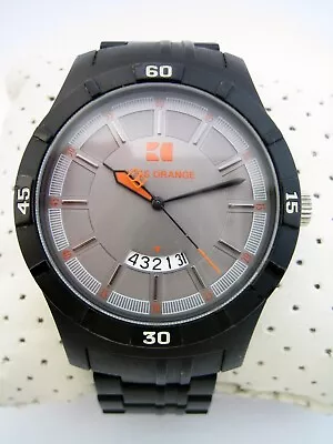 £29.99 • Buy Hugo Boss Orange Watch Mens 1512524 Black Resin Bracelet Grey Dial Genuine