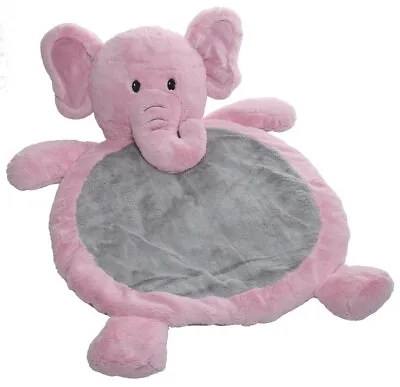 Baby Elephant Playmat In Pink | Soft Baby Plush Gym Playmat Toy • £21.99