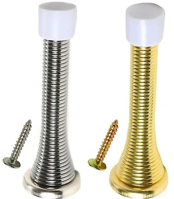 Door Stop - Silver Gold - Spring Stopper - Buffer - Stops - Pack • £19.45