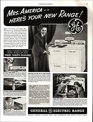General Electric Range Refrigerator Ad Vintage 1938 Mrs. America B9 • $26.79