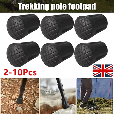 10Pcs Walking Stick Tips Rubber Trekking Pole Tips Replacement Feet Hiking Poles • £3.65