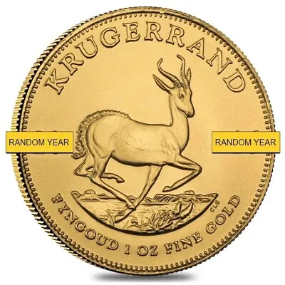 Sale Price - 1 Oz South African Krugerrand Gold Coin BU (Random Year) • $2454.79