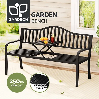 $135.95 • Buy Gardeon Outdoor Garden Bench Steel Foldable Table Furniture Patio Loveseat