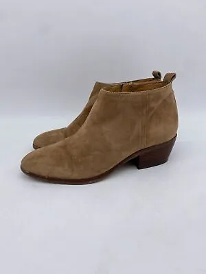 J Crew Boots Women's 7 Camel Brown Sawyer Wedge Suede Ankle Booties Zip Ladies • $27.55