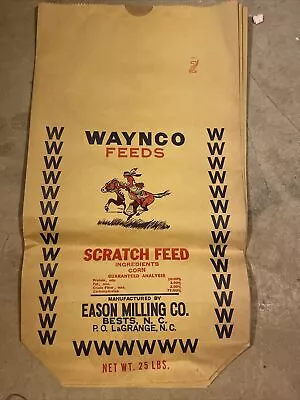 Vintage Bag WAYNCO SCRATCH FEED Indian Horse Eason Milling Bests North Carolina • $14