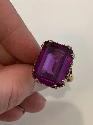 9ct Gold Huge Alexandrite Ring 9k 375 Heavy 12 Grams • $196.69