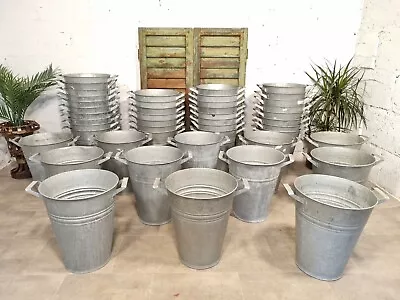 Vintage Galvanised Zinc Florist Display Tub Bucket Garden Planter Vase • £30