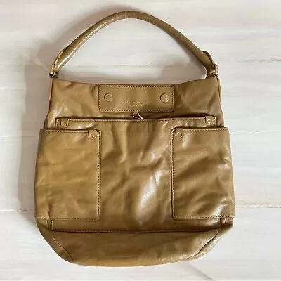 Marc By Marc Jacobs Leather Hobo Shoulder Bag In Tan Beige Medium • $50