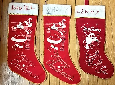 Vintage Christmas Felt Stockings • $10