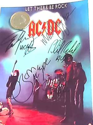  Ac/dc   Let There Be Rock Signed   By All The Members 6 X4  • £10