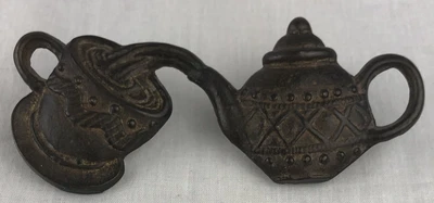 $15 • Buy Vintage Solid Brass Tea Pot And Cup Drawer Pull Pier One Cabinet 
