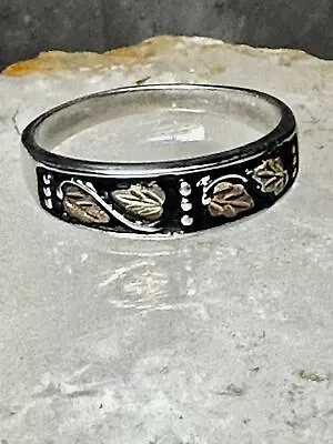 Black Hills Gold Ring Size 9.75 Leaves Sterling Silver Band  Women Men • $108