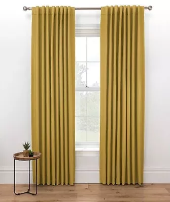 George Home Ochre Blackout Hidden Tab Top Curtains 66x90 RRP 40.00 Lot GD • £33.99