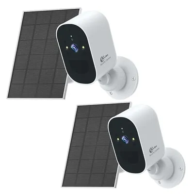 4MP Wireless Solar Security Camera Outdoor WiFi Solar Camera 2PK Battery Cameras • $79.99