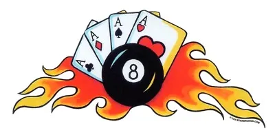 8 BALL & FLAMING DEAD MAN'S HAND #HOTROD KITSCH #LOWBROW #STICKER/Vinyl #DECAL • $5.99