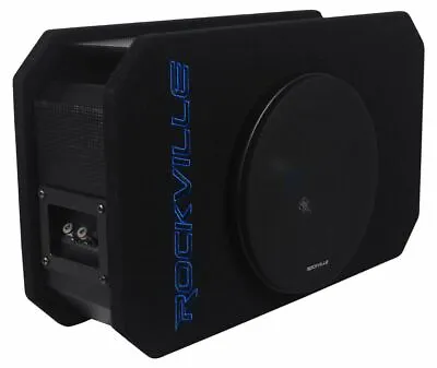 Rockville RMW8P 8  800w Shallow Car Subwoofer+Tunnel Slot Ported Sub Enclosure • $69.95