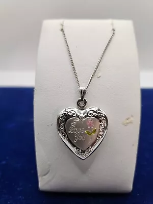 Sterling Silver  I Love You  Heart Locket Necklace - 18 Inch • $29