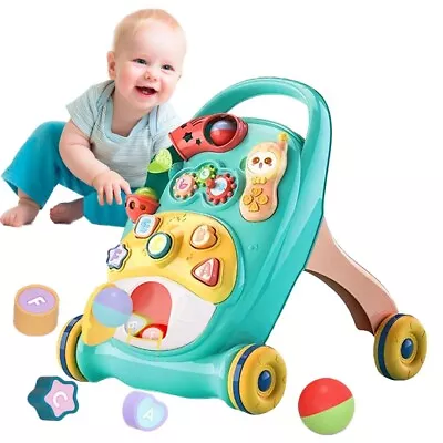 Multi-function Steps Baby Walkers Sound Music And Lights Fun Push Along Walker • £24.29