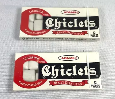 Vintage Chiclets Gum Licorice Flavor Coated Gum 2 Packs Sealed • $14.99