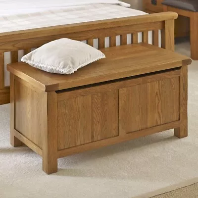 Rustic Oak Blanket Box- Toy Box-Bedroom-Living Room- SLIGHT SECONDS-RS02-F880 • £189