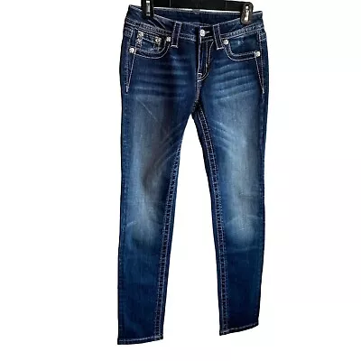 Women's Jeans Size 26 Skinny Cut Denim Embellished Pockets No Size Tag Miss Me • $57