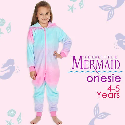 Kids Girls Mermaid Gradient 1Onesie1 Unicorn One Piece Pyjamas Size 4-5 Years UK • £9.99