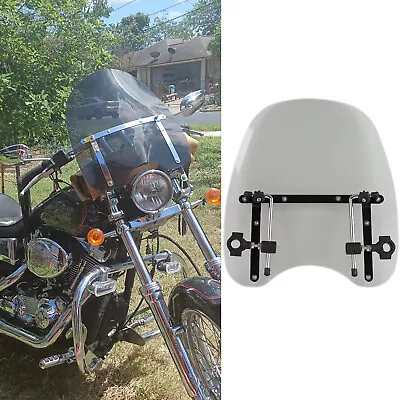 Smoke Motorcycle 18 X16  Windshield 7/8 1  Handlebar For Harley Davidson Softail • $69.25