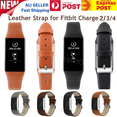 $13.99 • Buy Genuine Leather Watch Band Replacement Strap For Fitbit Charge 4 3 2 Wristband