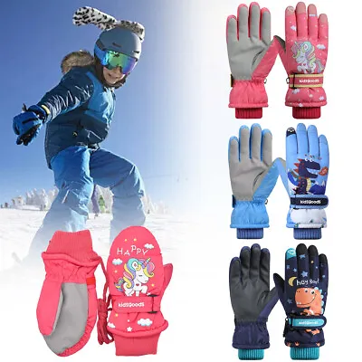 £5.99 • Buy Winter Waterproof Warm Gloves Ski Children Mittens Snow Outdoor For Boys Girls