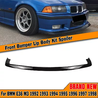 Front Bumper Lip Spoiler Splitter Kit Glossy Black For 1992-1998 1993 BMW E36 M3 • $96.69