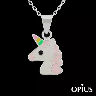 Solid 925 Sterling Silver Unicorn Pendant Necklace Horse Animal • £16.25