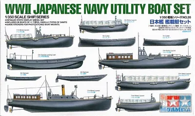 TAM78026 1:350 Tamiya WW2 Japanese Navy Utility Boat Set  #78026 • $35.24