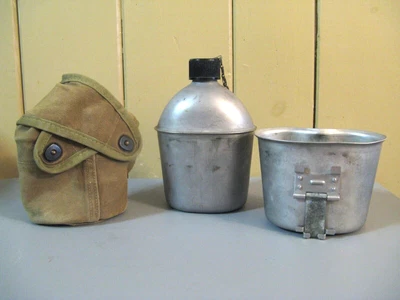 $66 • Buy World War 2 U.S.  Marine Corp Canteen W/Cross Flap Cover Dated 1944