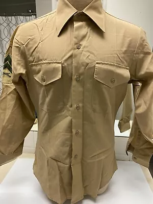 1990 S US Military Army Khaki Dress Uniform Shirt • $7.99