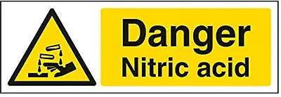 £4 • Buy  VSafety 6A078AX-R 'Danger Nitric Acid' Warning Sign - 300x100mm