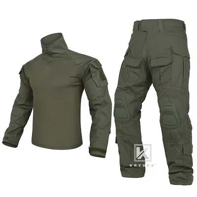 KRYDEX G3 Combat Uniform Set Tactical Shirt & Trousers & Knee Pads Ranger Green • $96.95