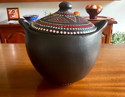 La Chamba Dot Paintings  Art  Clay Pot For Cooking With Lid Earthenware Cooking • $156