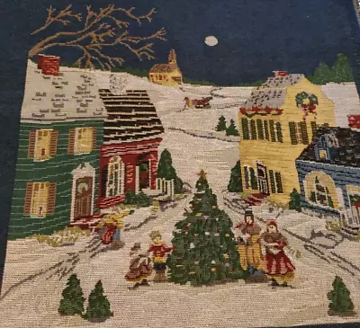 Tapestry Fabric 16  Square - Winter Holiday Scene • £10.60