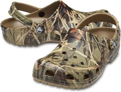 Crocs Unisex Adults Classic Realtree Clog | Camo Shoes Khaki 11 Women/9 Men • $35