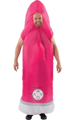 Mens Pink Inflatable Rabbit Vibrator Funny Stag Do Rude Fancy Dress Costume • £46.99