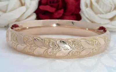 Superb C1915 Antique 10k Rose Gold 1/10 High Grade Gf Repousse  Bangle Bracelet • $56.99