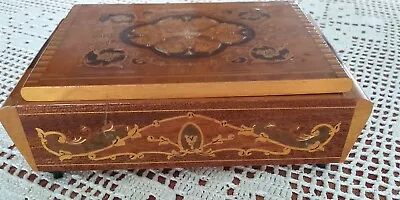 Vintage Wood Inlaid Music/Jewelry Keepsake Box-Works • $20