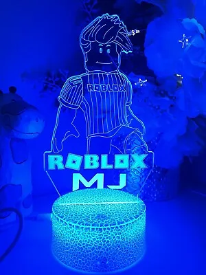 PERSONALISED ROBLOX Game TABLE LAMP GIFT FOR KID16 COLOR & REMOTE CHRISTMAS • $42.99