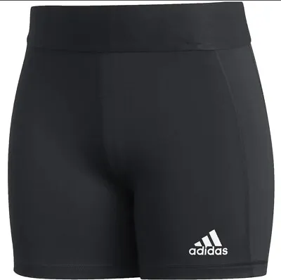 Adidas Women's Techfit Volleyball 4  Shorts - Black/White FK0993 Size: L NWT! • $24.99